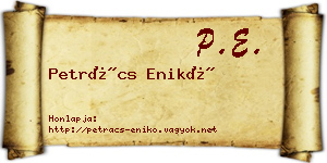 Petrács Enikő névjegykártya