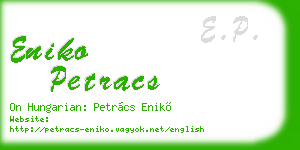 eniko petracs business card